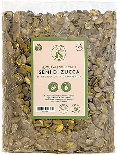Veggy Duck - Semillas de Calabaza Peladas (1Kg) - Pipas de Calabaza | Crudas y Sin sal | Ricas en Fósforo, Magnesio y Hierro