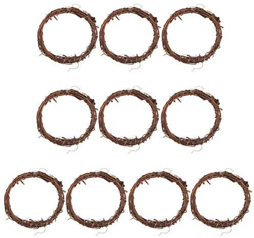 VALICLUD 10pcs Rattan Circle Front Door Wreath Diy Rattern Wreath Decorative Vine Wreath Base Floral Vines Spring Decor Creation Wraeth Rings Floral Wreath Macrame Wooden Retro Door Wedding