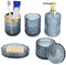 GAESHOW Juego de Accesorios de baño 5 Piezas, Botellas de loción, Soporte para Cepillo de Dientes, Taza de Dientes, jabonera, Bandeja, Juego de Accesorios de Vidrio para Baño (C)