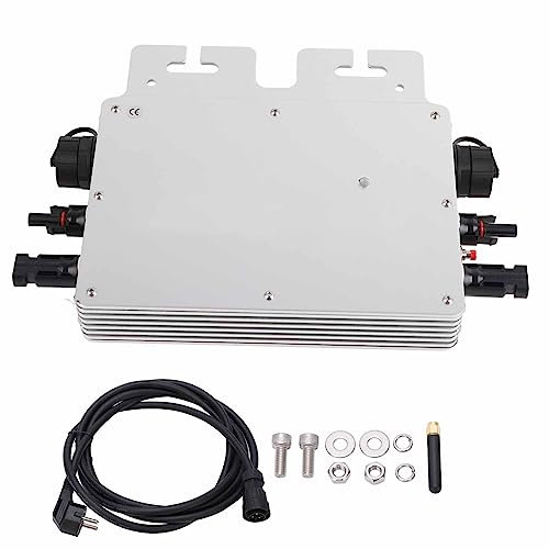Micro-Onduleur Réseau, 700W 120V 230V Onduleur Solaire DC à AC Onduleur connecté au Réseau IP65 Contrôle WiFi, Onduleurs Solaires et éoliens (Argent)