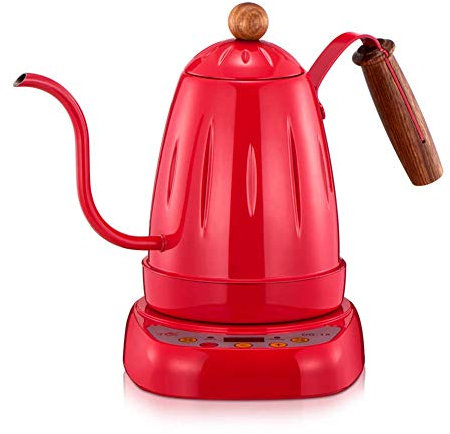SHERAF Bollitore Elettrico per caffè in Acciaio Inossidabile, pentola elettrica per Bocca in Acciaio Inossidabile, Cuscinetto Isolante/riscaldante, 700 ml, Argento (Rosso) Lofty Ambition