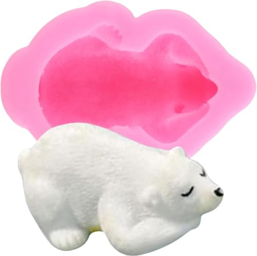 XMOLDNMS Moule en silicone en forme d'ours polaire pour décoration de gâteau, chocolat, bonbons, pâte à gomme polymère