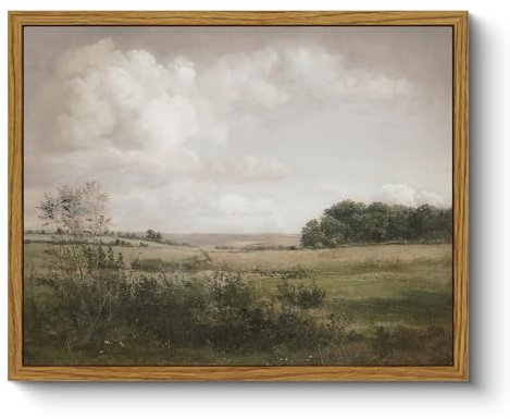ARPEOTCY Leinwand Bilder mit Rahmen, Vintage Wandbilder, Klassisch Wand Deko Wohnzimmer Schlafzimmer Badezimmer Küche, Bauernhaus Zimmer Deko Aesthetic, Landschaft Painting, 20x25cm, klein