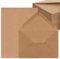 50 Sets Briefpapier mit Umschlag, Briefumschläge Kraftpapier und Blanko Karten zum Selbstgestalten für DIY, Einladungen, Grußkarten, Dankeskarten, DIN C6/A5, Braun