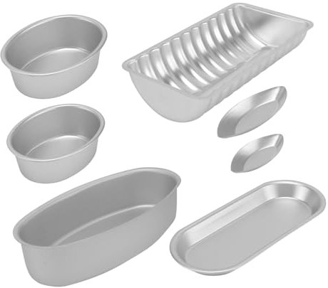 FUNOMOCYA 7pcs Cake Ring Moulds for Baking Cake Pudding Molds Kitchen Baking Molds Creative Non-Stick Easy