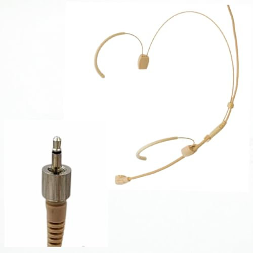CLQYGHD Doppeltes Over Ear Kopfhörer Mikrofon, Ohrhaken-Headphpne-Microphone,Verstecktes Mikrofon,Kompatibel mit Sennheiser Wireless System (3,5MM weibliche Schraubsteckerbuchse)