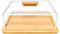 YedZen Wood Cake Stand with Acrylic Lid, 39cm Wooden Cake Plate with Clear Cover and Wood Handle, Cake Display Platter with Acrylic Dome for Snack Tray Kitchen Party BBQ Picnic Wedding Birthday