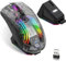 Wekity Wireless Gaming Mouse with Transparent RGB Mechanical, Tri-Mode 2.4GHz/Bluetooth/Wired Mouse, Charging Base, Digital Display,Silent Mice, 7 Buttons, Computer Mouses for Gaming and Esports