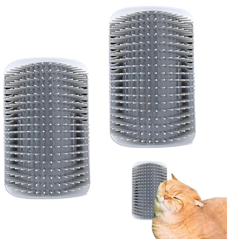 2 Pack Massage Ecke Katze Bürste,Katzen Bürste Kamm,Katze Self Groomer,Cat Groomer,Katzenbürste Wand,Cat Self Groomer,Für Langhaar Kurzhaar Katze Massage (Ohne Katzenminze)
