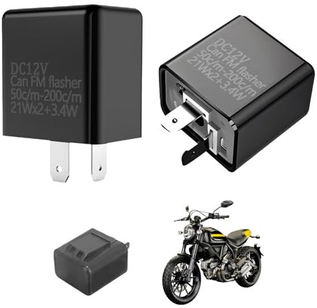 2 Blinker Relais 2 Poliger 12V, Blinkrelais LED 12V, Kompatibel mit Aprilia Honda Yamaha, für Motorrad Roller Fahrrad, Einstellbares Blinkerrelais mit Automatischem Verpolungsschutz, Überlastschutz