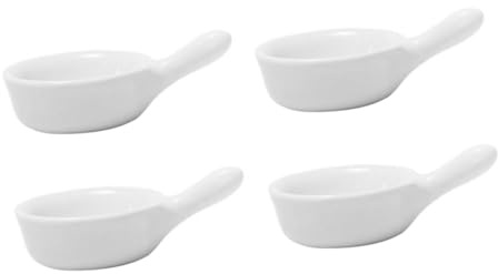 STOBAZA 4 Stück Teiliges Mini Keramik Saucen schälchen mit Griff Vielseitige Dipschale für Saucen Snacks Pickles Praktische Servierschale für Zuhause Restaurant und Buffet