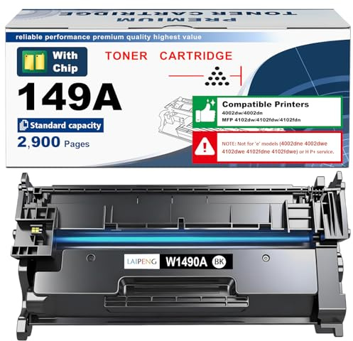 LAIPENG 149A W1490A ( 149X W1490X ) Tonerkartusche [MIT CHIP] Kompatibel für HP LaserJet Pro 4002 4002dw 4002dn MFP 4102 4102dw 4102fdw 4102fdn Drucker (Schwarz x 1)