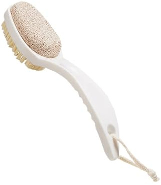 2pc Pumice Stone Foot Brush Scrubber With Handle Feet Exfoliating Dead Skin Remover Massage Pedicure Tool Unisex für Füße und Hände(White)