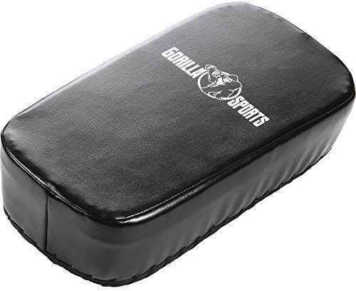 GORILLA SPORTS® Schlagpolster - mit 3 Griffe, 40x20x15 cm, Kunstleder, Schwarz - Schlagkissen, Handpratzen, Trainerpratzen, Boxpads, Boxsack, Kampfsport, Kickboxen, Thaiboxen, MMA, Muay Thai, Karate