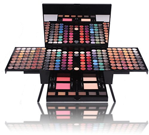 JasCherry 180 Farben Matt und Schimmern Lidschatten Makeup Paletten mit Blush Rouge, Brauenpuder, Kompakt Puder - Sleek Puder Augenschatten Make Up Etui Box - Satte Farben Kosmetik Eyeshadow Palette