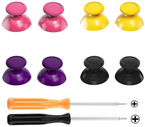 eXtremeRate Joystick pour Manette Switch Pro, Stick Analogique 3D de Remplacement pour Nintendo Switch Pro Manette, Thumbstick 3D Customisé pour NSP Jaune & Violet & Rose & Noir