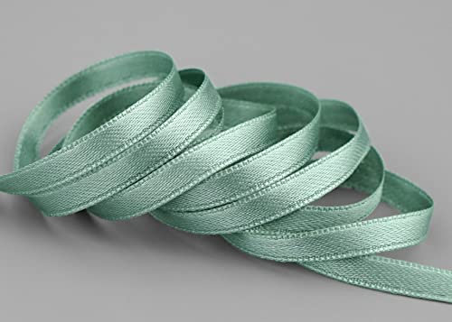 finemark 3 m x 6 mm Satinband ALTGRÜN Grün (556) doppelseitiges Schleifenband aus Satin ohne Draht weich und glänzend Geschenkband Deko Band Double face Dekoband Dekorieren Kordel Basteln