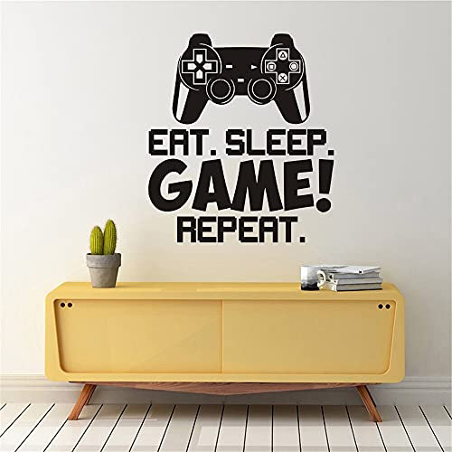 Zdklfm69 Wandtattoo Wandaufkleber Wandsticker Wohnkultur Schlafzimmer Vinyl Eat Sleep Game Repeat Gamer Wall Art Decals Sticker 77x86cm