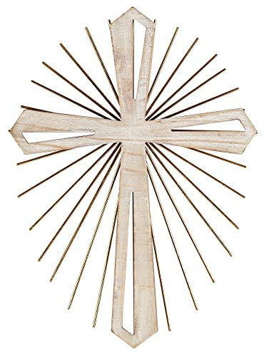 Dicksons Starburst Whitewash 14 x 10,5 cm Wandkreuz aus Metall und Holz