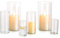 Glasseam Porte-Bougie Hurricane Cylindre en Verre : Vase À Fleurs Transparent pour Bougies Chauffe-Plat Pilier Votif Bougies Flottantes pour Décorations De Table À Manger (S+M+L x 2)