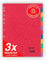 Conipa® - 3er Set 12 Farben Taben Register für Ordner DIN A4 (MADE IN GERMANY) - Ordner-Registerblätter & Trennblätter KARTON (Universallochung) - Trennregister & Trennstreifen Akten & Hefter (Rot)