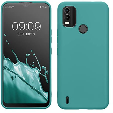 kwmobile Custodia Compatibile con Nokia C21 Plus Cover - Back Case per Smartphone in Silicone TPU - Protezione Gommata - petrolio matt
