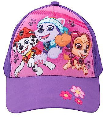 United Labels Paw Patrol Cap für Kinder, Marshall Skye und Everest, Lila Rosa, Basecap verstellbar, Kappe für Mädchen