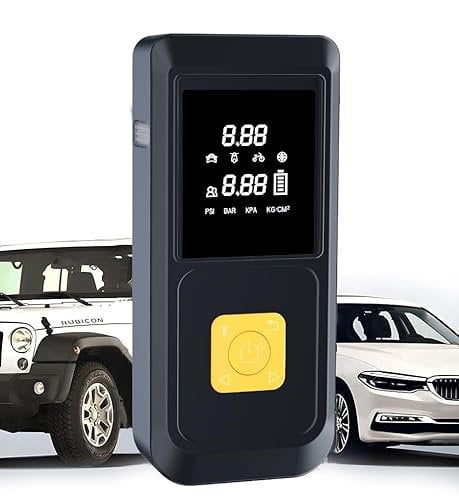 Winnes Elektrische Luftpumpe, 12V Tragbarer Luftkompressor Auto, 150PSI Autoreifen Pumpe, minikompressor mit Reifendruckmesser und Notbeleuchtung für Auto, Motorrad, Fahrrad, Bälle, Mobile Energie