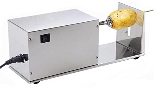 SmPinnaA Cortadora De Patatas Tornado Eléctrica, Cortador En Espiral, Máquina para Freír Francesa, Acero Inoxidable para Frutas Y Verduras