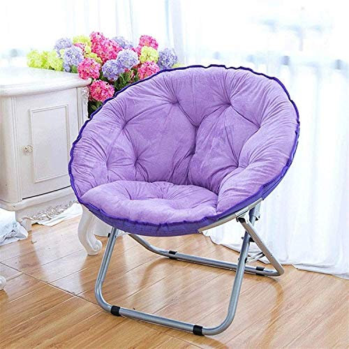 Lightweight Folding Chair Oversized Saucer ChairFolding Chair Metal Frame Recliner Home Lazy Couch Sun Lounger Balcony Leisure Chair Moon Chair