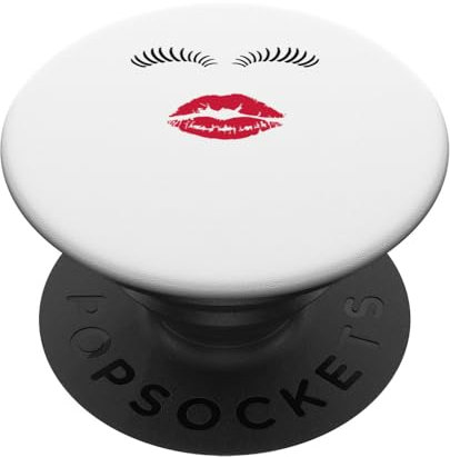 Lippenstift Wimpern Küsse PopSockets mit austauschbarem PopGrip
