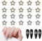 Star Nail Charms, 20 Pcs Gold Silver Star Nail Gems Y2K Nail Charms Shiny Pentagram Nail Rhinestones Alloy Nail Jewels 3D Nail Art Decorations Accessories for Women Girls (Gold+Silver B)