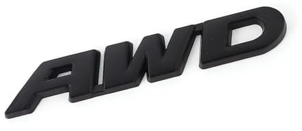 Aqxyju 3D Metall Auto Aufkleber Emblem Auto AWD Abzeichen Aufkleber Kompatibel mit Zubehör Personalisierte Auto Aufkleber(Black AWD)