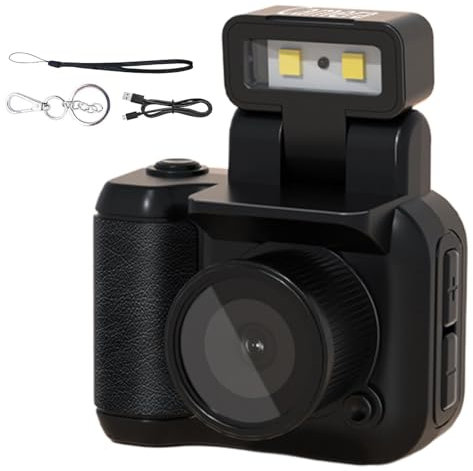 Fotocamera a scatto retrò - 1080p con flash a LED, fotocamera da viaggio, fotocamera digitale vintage, fotocamera digitale alla moda, compatta per la registrazione della vita di vlogging, per
