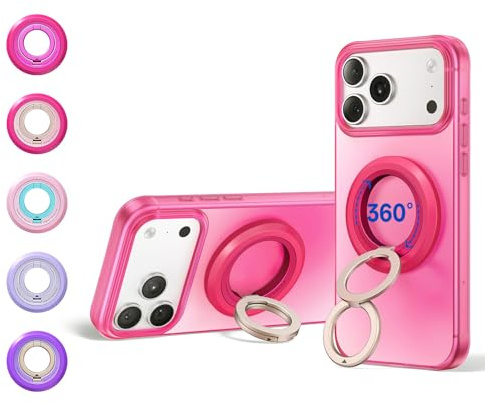SYNCWIRE MagSafe Phone Ring Holder Grip for iPhone, Berry Crush | 360° Rotating Ring Grip with Two-Sided Magnetic Design, Compatible with MagSafe Accessories and iPhone 17 16 15 14 13 12