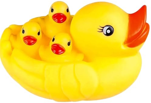 Thapncow 4 Stück Badespielzeug Entenfamilie, Badewannenspielzeug, Wasserspielzeug Baby,Badespielzeug für Groß und Klein,Badeente Familie