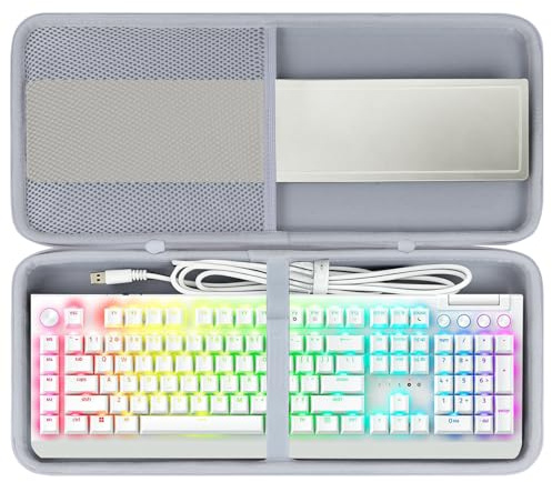 Lebakort Hart Schutz Hülle Etui Tasche für Razer BlackWidow V3 /BlackWidow V4/Cynosa V2 / Ornata V3/Huntsman Elite/Huntsman V2/RedThunder K10 Mechanische Gaming Tastatur (Grau)