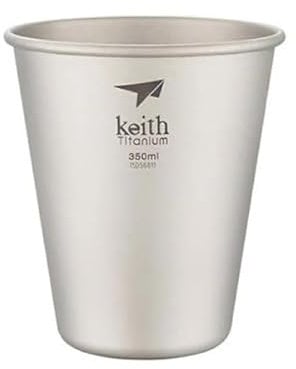 Keith Verres à bière Titanium – Ensemble à boire durable et léger | Parfait pour la bière, le café, les jus et les cocktails. Élégant pour une utilisation intérieure ou extérieure (350 ml)
