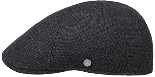 LIERYS Mackenzie Flatcap Kaschmir Herren Made in EU Baumwolle Herbst Winter anthrazit XXL (62-63 cm)