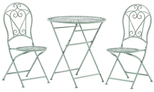 Beliani Garten Bistro Set Balkon Terasse 2er grün zusammenklappbar Trento
