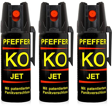 Pfefferspray KO Jet Hundeabwehr Verteidigungsspray 50 ml Abwehrspray Pepper Defender (KO Jet 50 ML 3er Set)