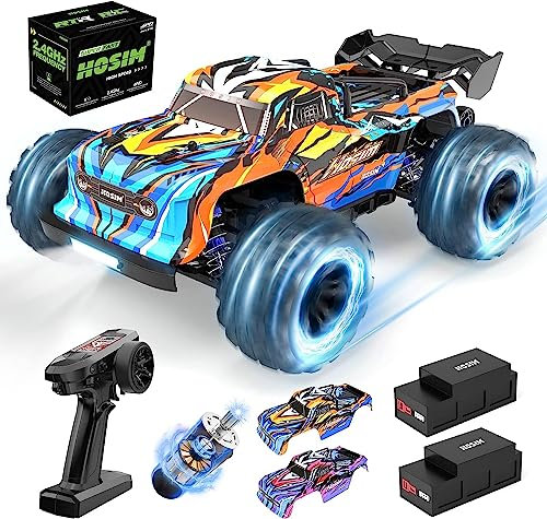 Hosim Ferngesteuertes Auto RC 4WD Monstertruck mit 40km/h, 1:16 Maßtab Ferngesteuerte Offroad LKW mit doppelten Karosserien Und Lampen, Geschenk für Kinder Und Erwachsene