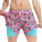 MaaMgic Herren Badehose mit Kompression Badeshorts 2 in 1 | 5.5 Schnelltrocknend lässige Swim Shorts Kurz Boardshorts mit Innenhose Reißverschlusstasche XS - XXL,Rosa Kokosnuss Ananas 5.5,XXL