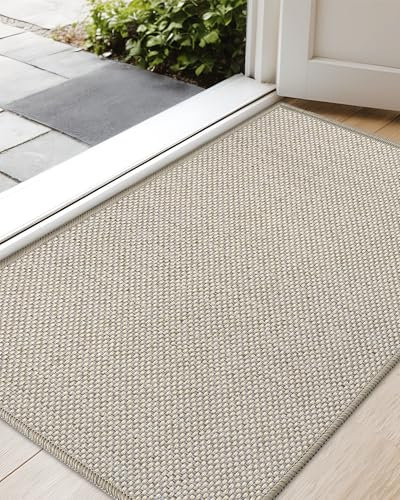 Color G Zerbino Ingresso, Zerbino Ingresso Interno, Antiscivolo, Assorbente Tappeto Ingresso, Zerbino Ingresso Casa Lavabile per Ingresso, Esterno, Cucina, Camera da Letto(Beige, 43x75cm)