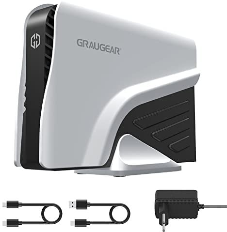 GRAUGEAR 8TB Externe Festplatte für PS5, 3,5 Zoll HDD, USB-C, Schnelle Datenübertragung, Inkl. Netzteil und Zubehör, Formatiert für PS5/PS4, Ideal für Gaming und Speicherplatz
