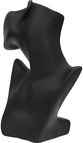 Zerodeko Pendentif Bijoux Buste Organisateur Bijoux Mannequin Affichage Collier Boucle D'oreille Présentoir Femme Mannequin Tête Noir Diriger