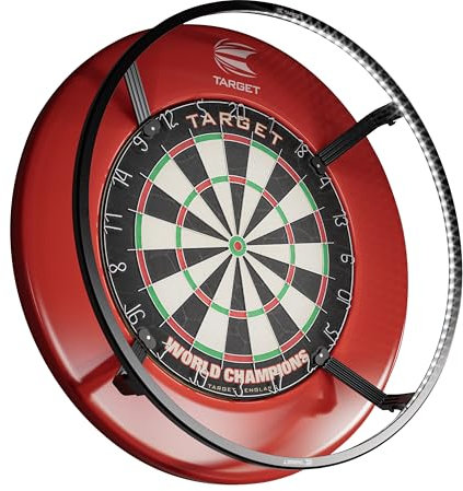 Target Darts Championship Dartboard, Corona Lighting System und Pro Tour Red Surround - Dartscheibe, Dart Light und Surround Bundle