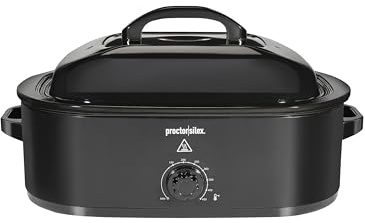 Proctor Silex 24-Pound Electric Roaster Oven with Variable Temperature Control, Self-Basting Lid & Removable Pan, 18 Quart, Black (32211)