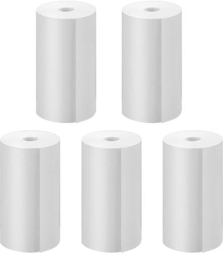 Gofunly 5 Rolls Kids Camera Print Paper for Kids Instant Camera 2.2 Inch BPA Free Photo Paper Compatible with Most Children Instant Print Camera, White