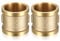 2 Stk Doppelnippel 1 Zoll, Messing Muffe 1 IG/IG, 1 Zoll x 1 Zoll Innengewinde Messing Verbindungsstück Adapter, Doppelmuffe Anschlussnippel für Rohranschluss (2pcs 1“)